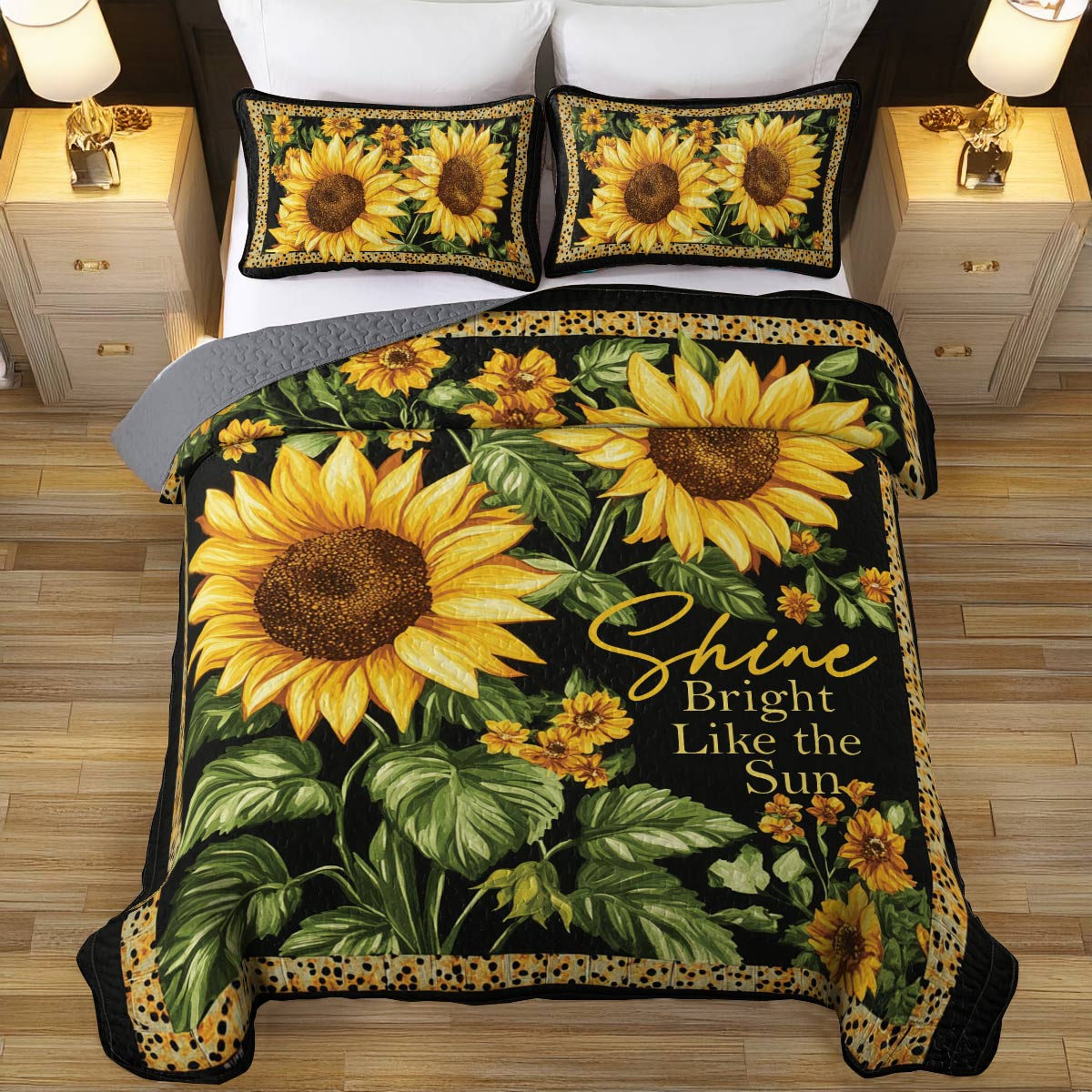 Shineful All Season Quilt 3-Piece Set Bright Sunflower