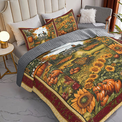 Shineful All Season Quilt 3-Piece Set Autumn Harvest Charm