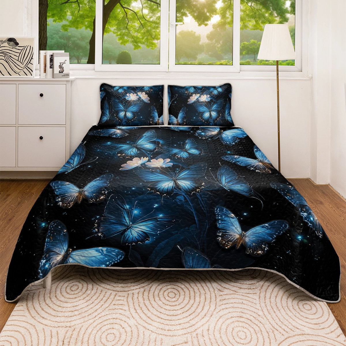 Shineful All Season Quilt 3-Piece Set - Mystical Butterfly Haven