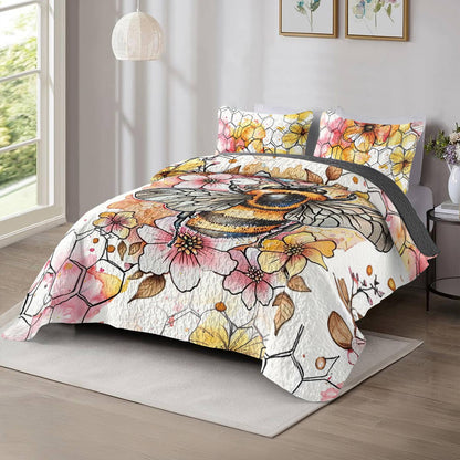 Shineful All Season Quilt 3-Piece Set Bee Blossom