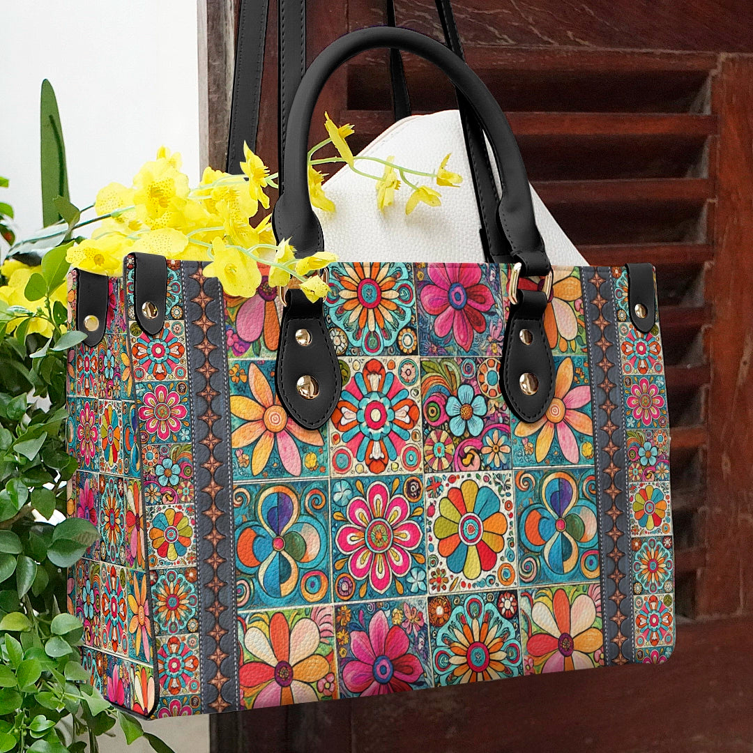 Sac en cuir brillant Hippie Groovy Garden