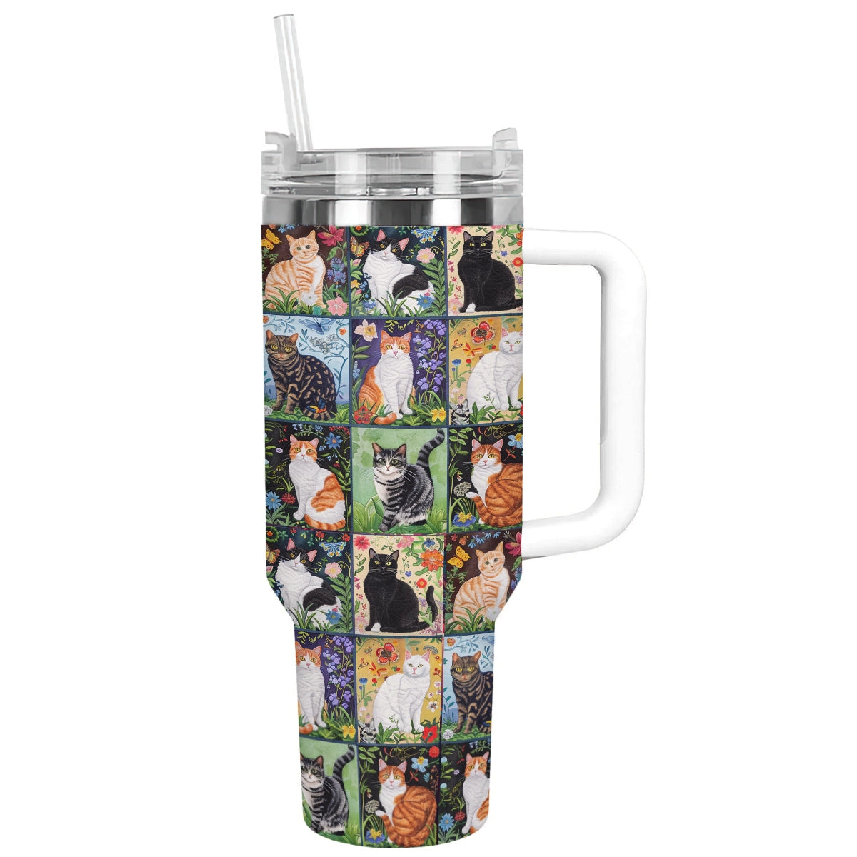 Shiny Tumbler Katze Blumen Katzen