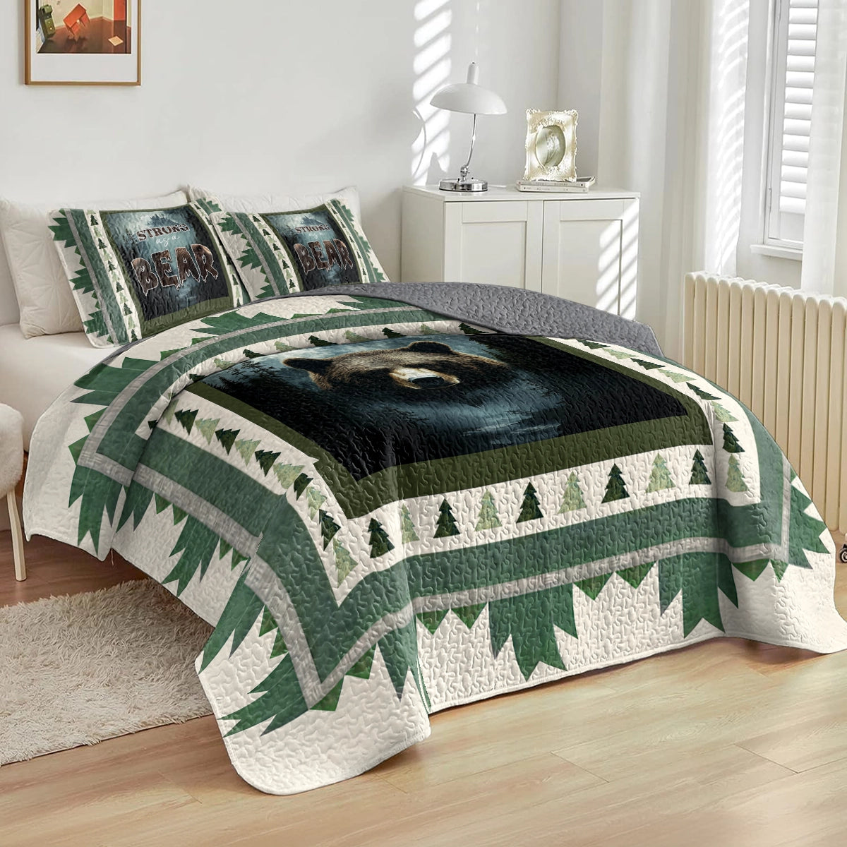 Shineful All Season Quilt 3-Piece Set - Forest Guardian Bear