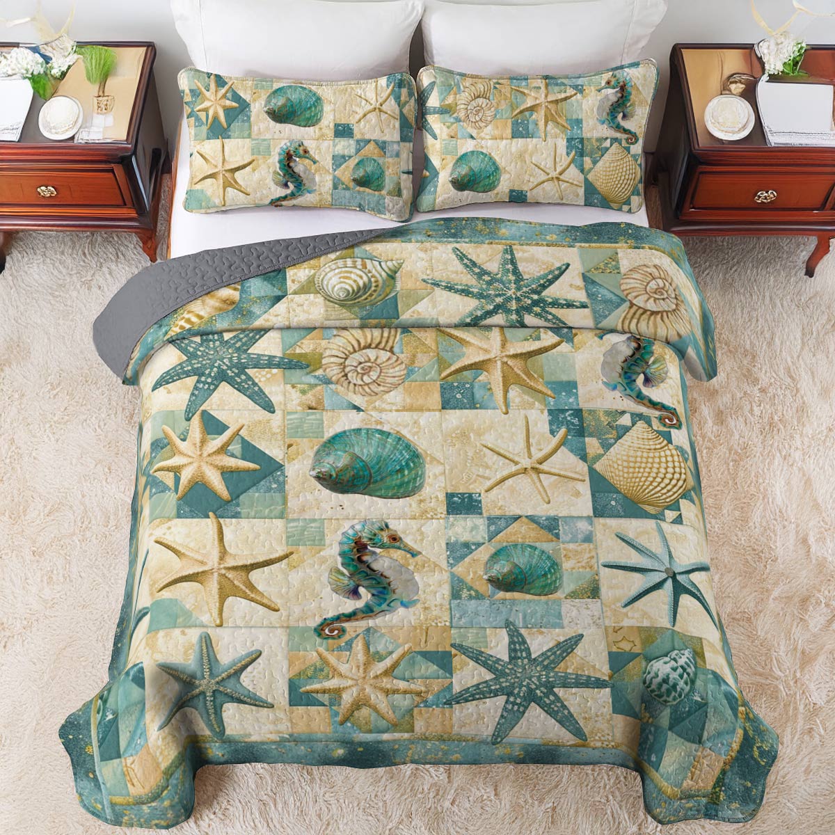 Shineful All Season Quilt 3-teiliges Set Stars of the Sea