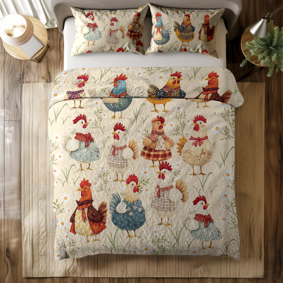 Shineful All Season Quilt 3-Piece Set - Cozy Chicken