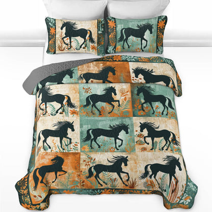 Shineful All Season Quilt 3-Piece Set Wild Stallion