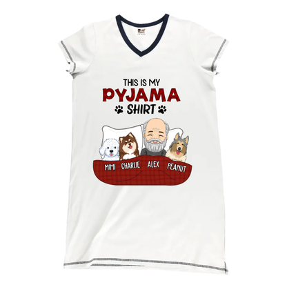 Pet Lovers - Pajama Shirt Version 3 Personalized Women’s V-Neck Nightshirts V-Neck Women’s