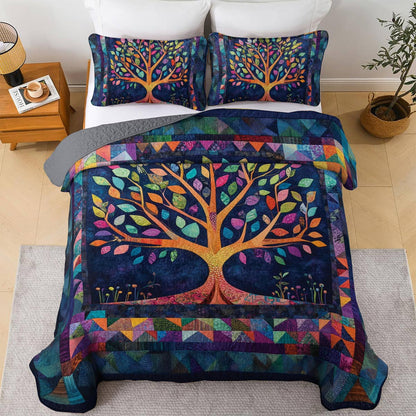 Shineful All Season Quilt 3-Piece Set Autumn Tree