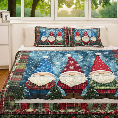 Shineful All Season Quilt 3-Piece Set - Cozy Christmas Gnome