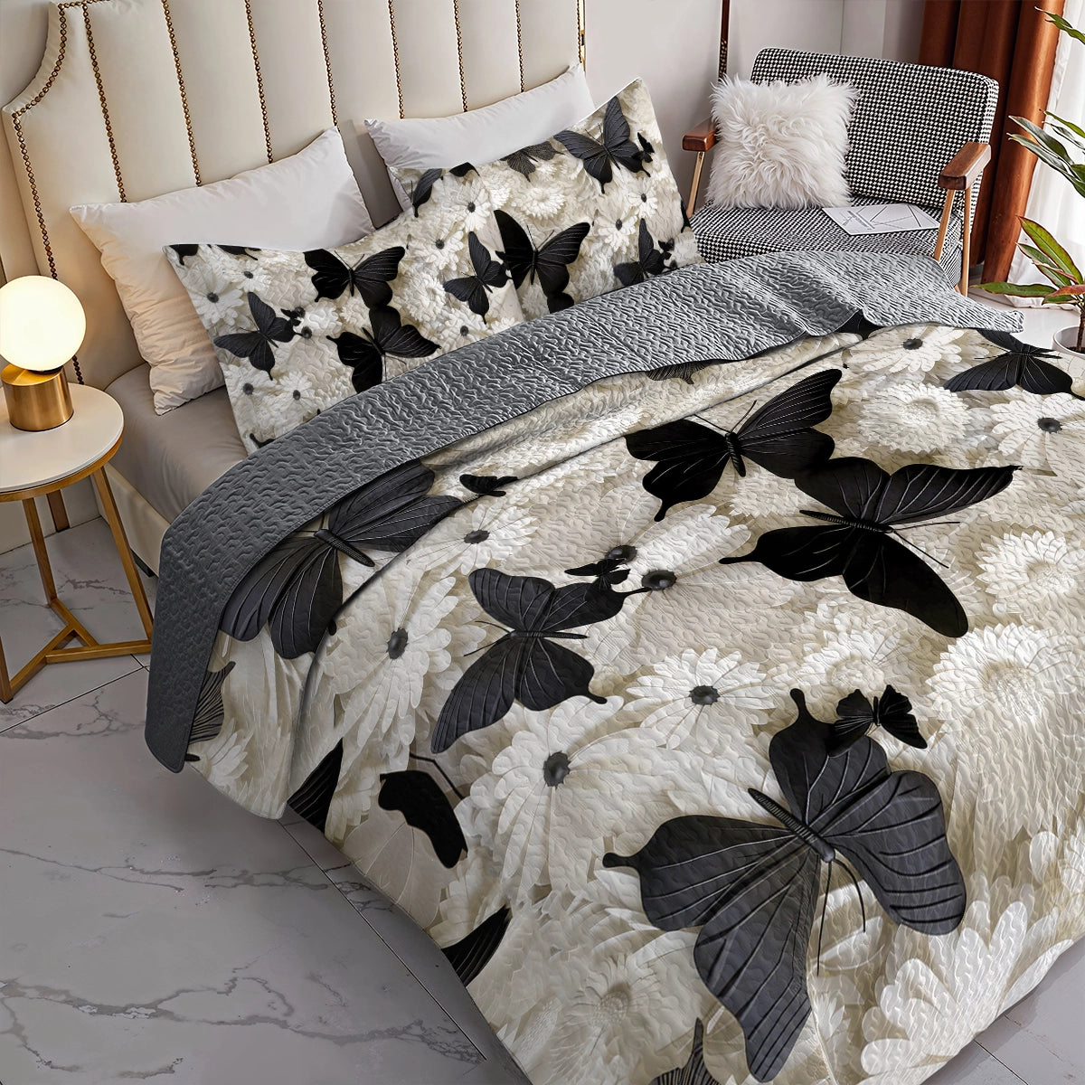 Shineful All Season Quilt 3-teiliges Set Butterfly Elegance