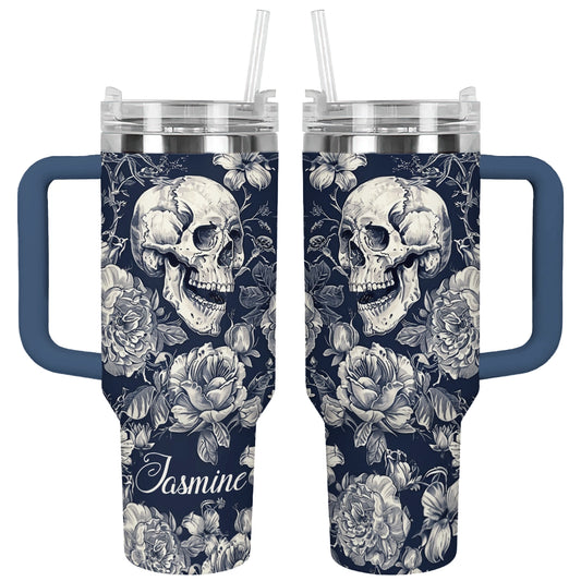 Shineful Tumbler Personalized Skull Garden