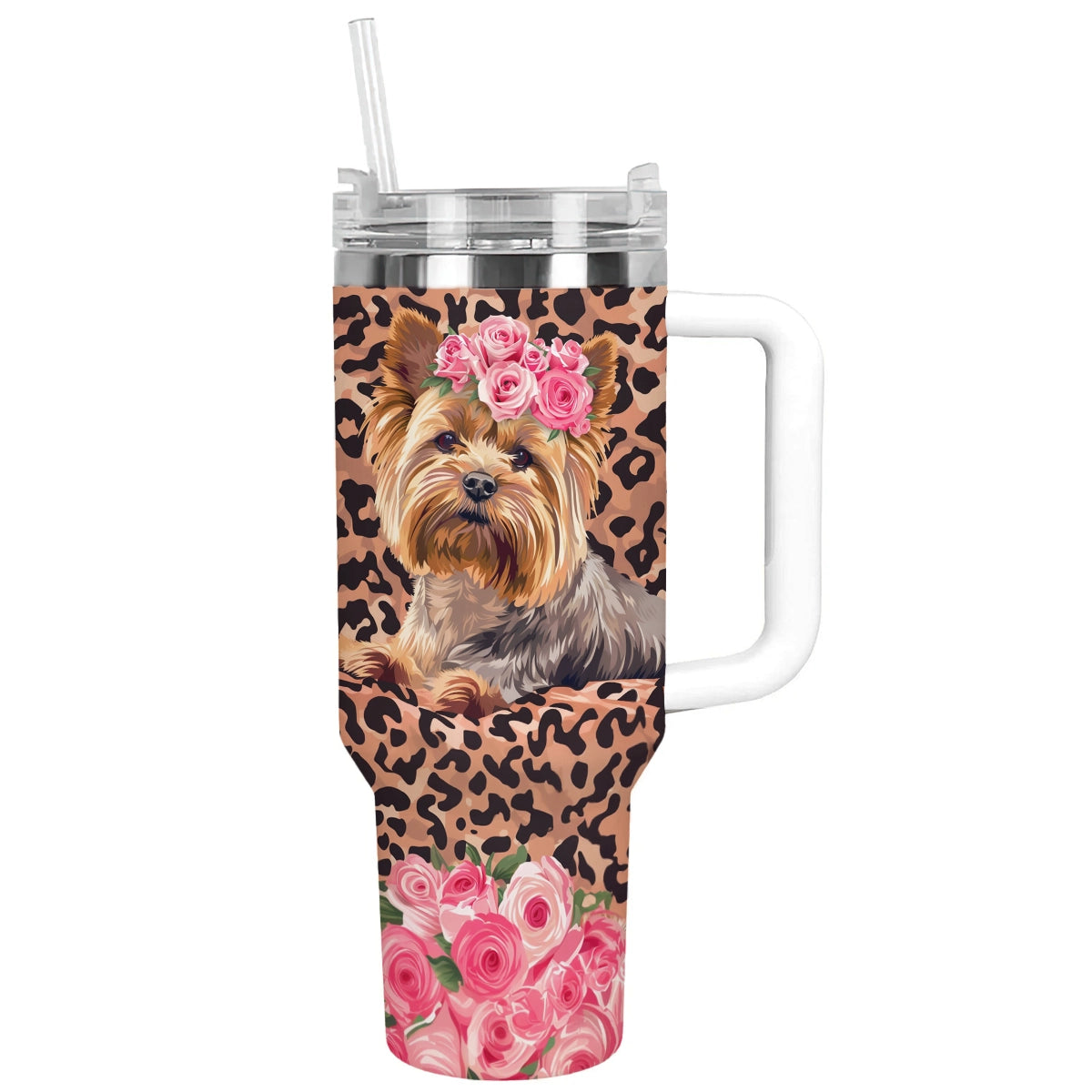 Shineful Tumbler Leopard Yorkie Bliss