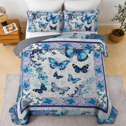 Shineful All Season Quilt 3-teiliges Set Butterfly Elegance Quilt 