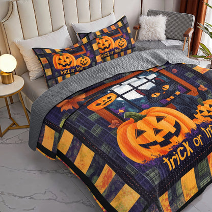 Shineful All Season Quilt 3-Piece Set Halloween Trick or Treat