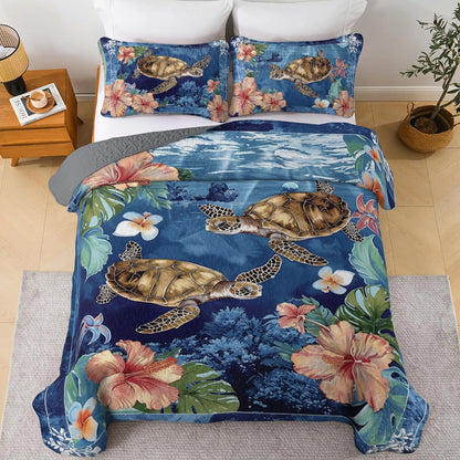 Shineful All Season Quilt 3-Piece Set Turtle Tranquility