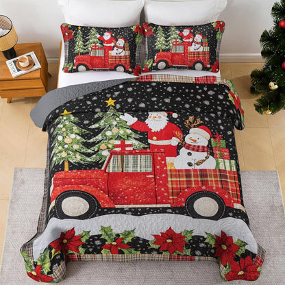 Shineful All Season Quilt 3-Piece Set Santa Claus