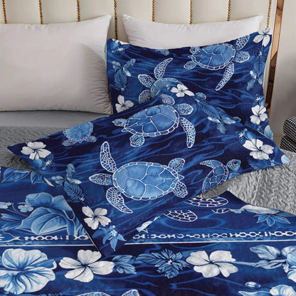 Shineful All Season Quilt 3-Piece Set Sea Turtle Ocean Harmony