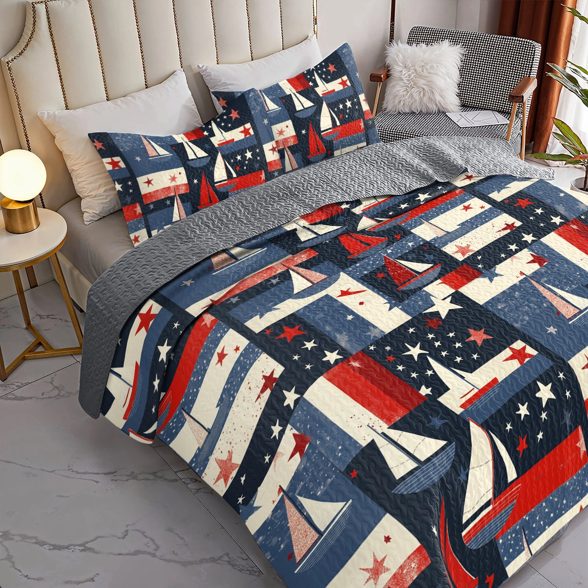 Shineful All Season Quilt 3-Piece Set Sailing Stars & Sails