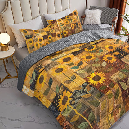 Shineful All Season Quilt 3-teiliges Set Sunflower Golden Glow