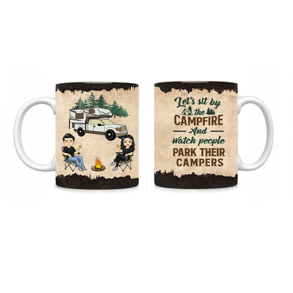 Shineful Let's Sit By The Campfire Husband Wife Camping Personalized Mug