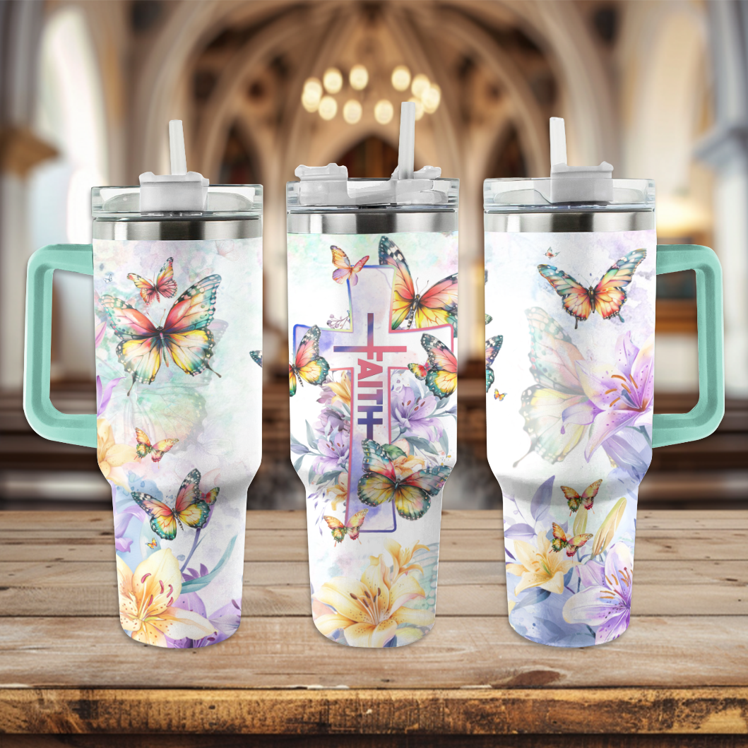 Shineful Tumbler Christian Faith Butterfly KL30