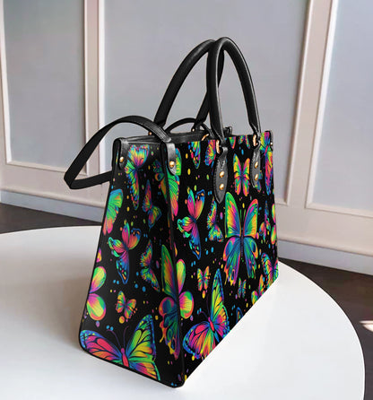 Sac en cuir brillant Neon Butterfly Dreams