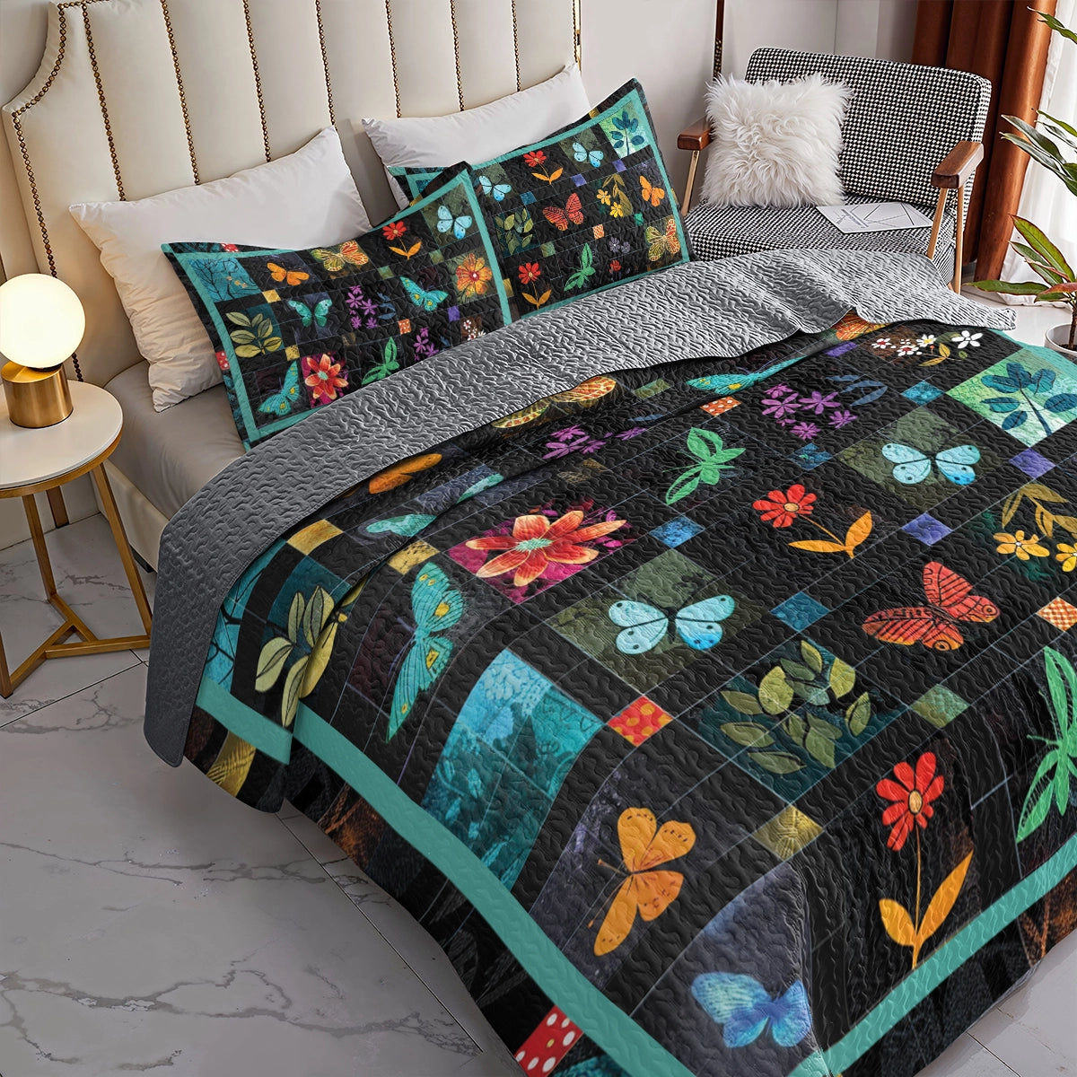 Shineful All Season Quilt 3-Piece Set Garden Dreams