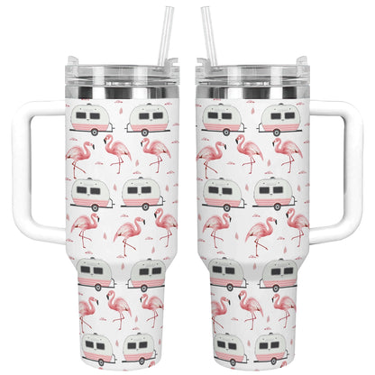 Shineful Tumbler Pink Flamingo Camper