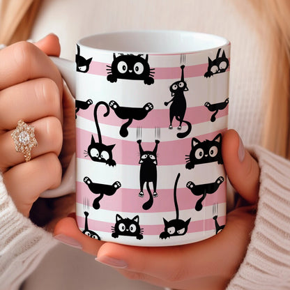 Tasse en céramique brillante Chats parfaitement ludiques