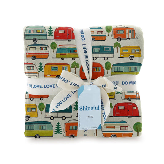 Shineful Fleece Blanket Retro Camping Car