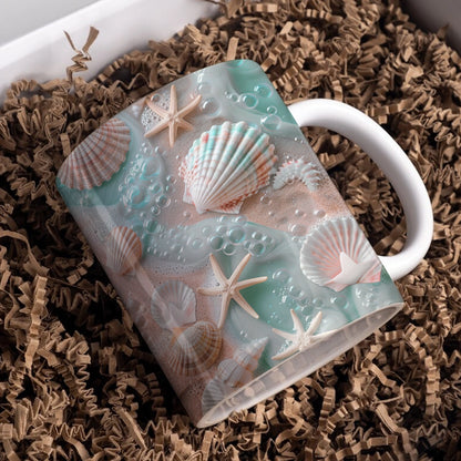 Shineful Ceramic Mug Vibrant Seashell Beach