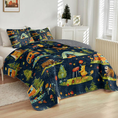 Shineful All Season Quilt 3-Piece Set Bear & Camp