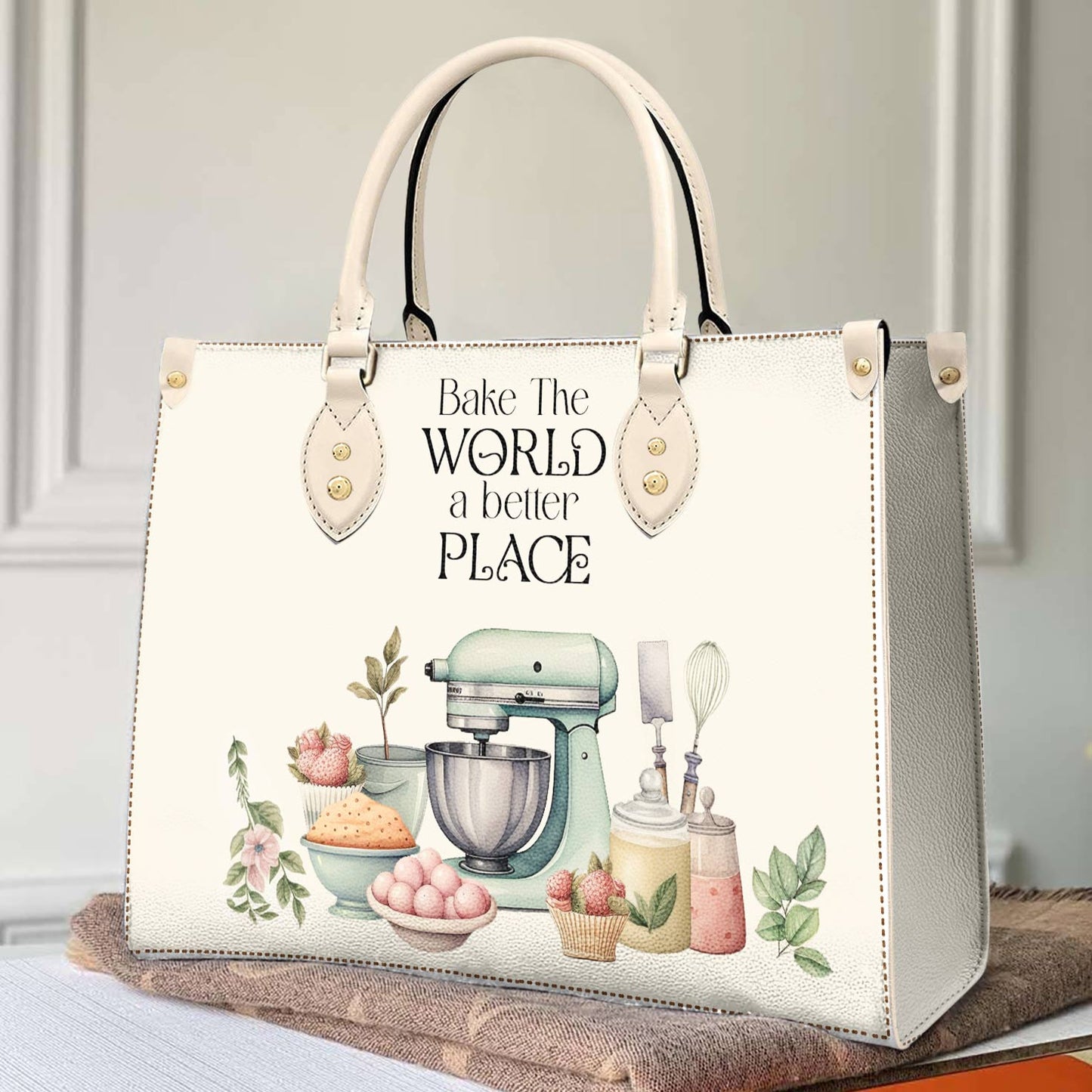 Baking Bag Shineful Traditional Bake The World Nl09 Creamy White Leather