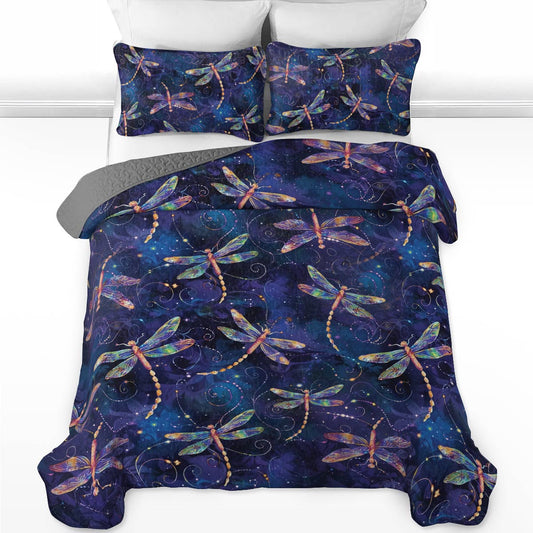 Shineful All Season Quilt 3-Piece Set Dream Dragonfly