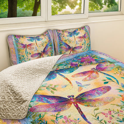 Shineful All Season Quilt 3-teiliges Set - Kaleidoskop-Libelle