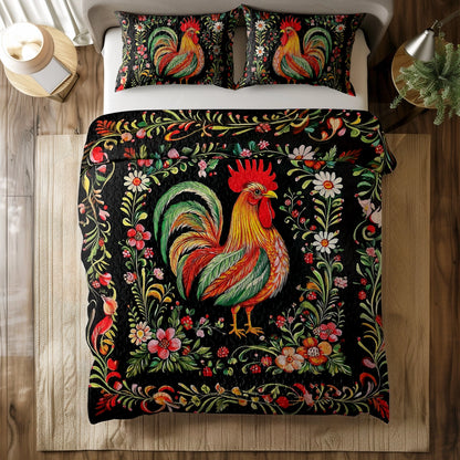 Shineful All Season Quilt 3-Piece Set - Chicken Folklore Rooster