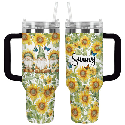 Shineful Tumbler Personalize Sunflower Gnome Haven