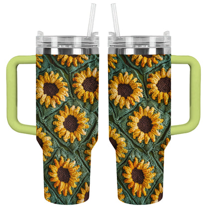 Shineful Tumbler Golden Sunflower Threads