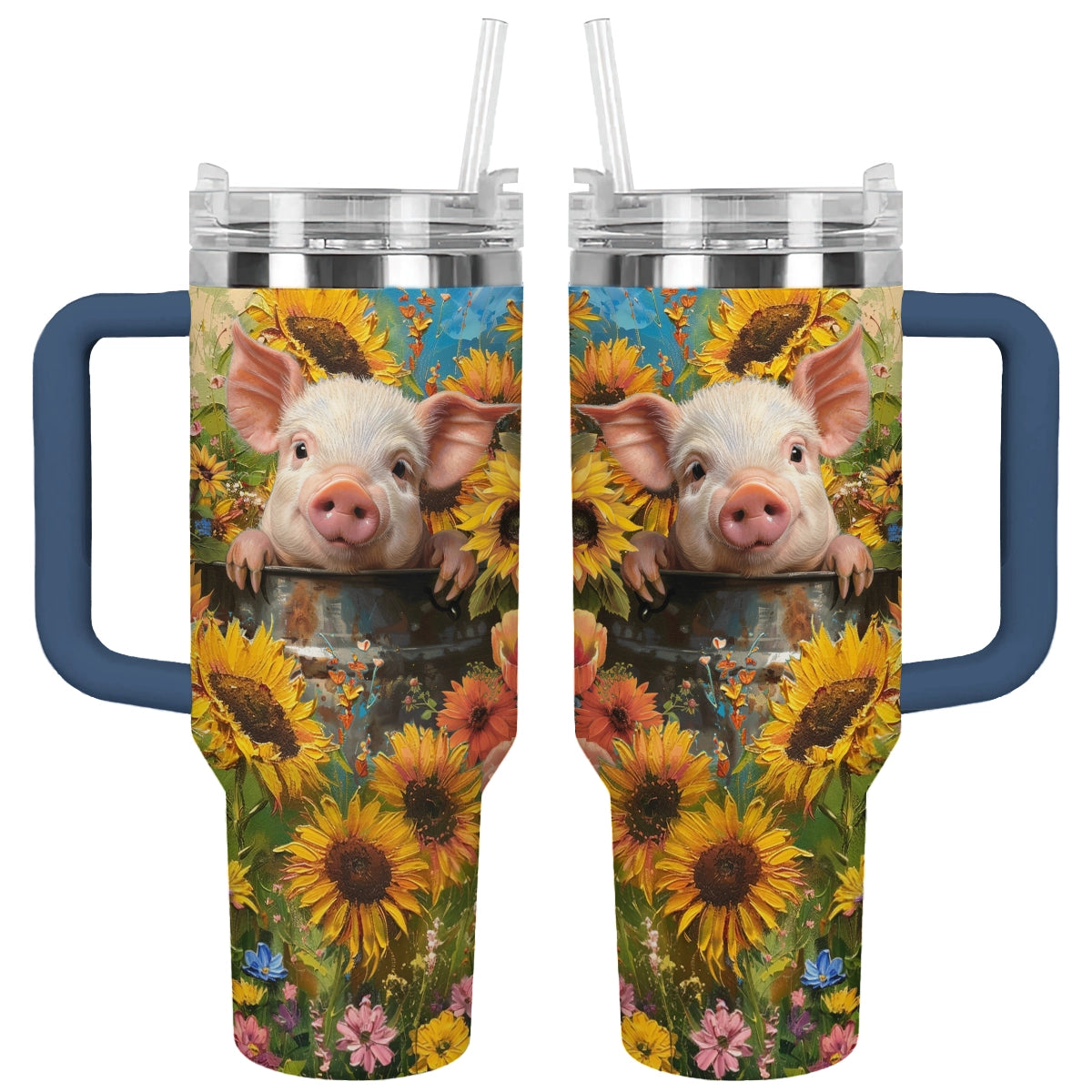 Strahlendes Tumbler-Sonnenblumen-Ferkel