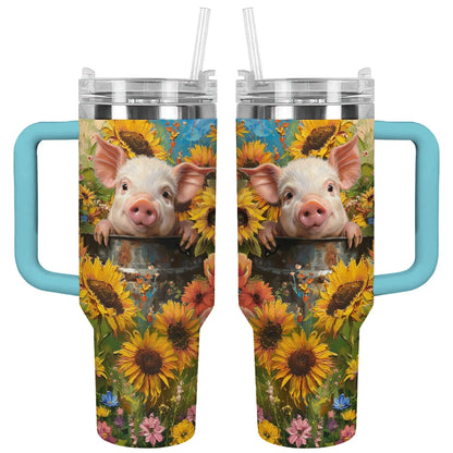 Strahlendes Tumbler-Sonnenblumen-Ferkel