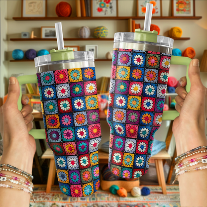 Shineful Tumbler Little Flowers Granny Squares