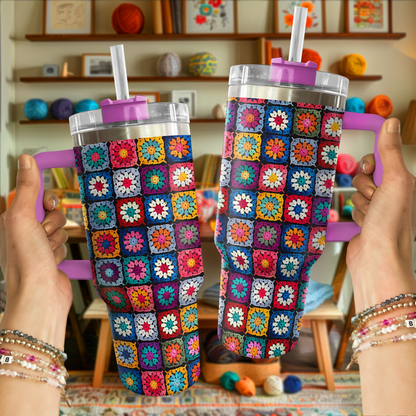 Shineful Tumbler Little Flowers Granny Squares