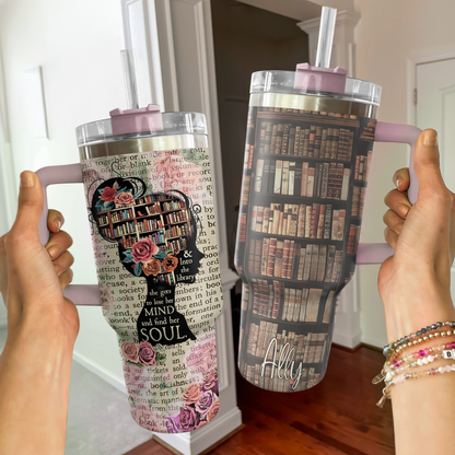 Shineful Personalized Tumbler & Into The Library She Goes To Lose Her Mind And Find Her Soul