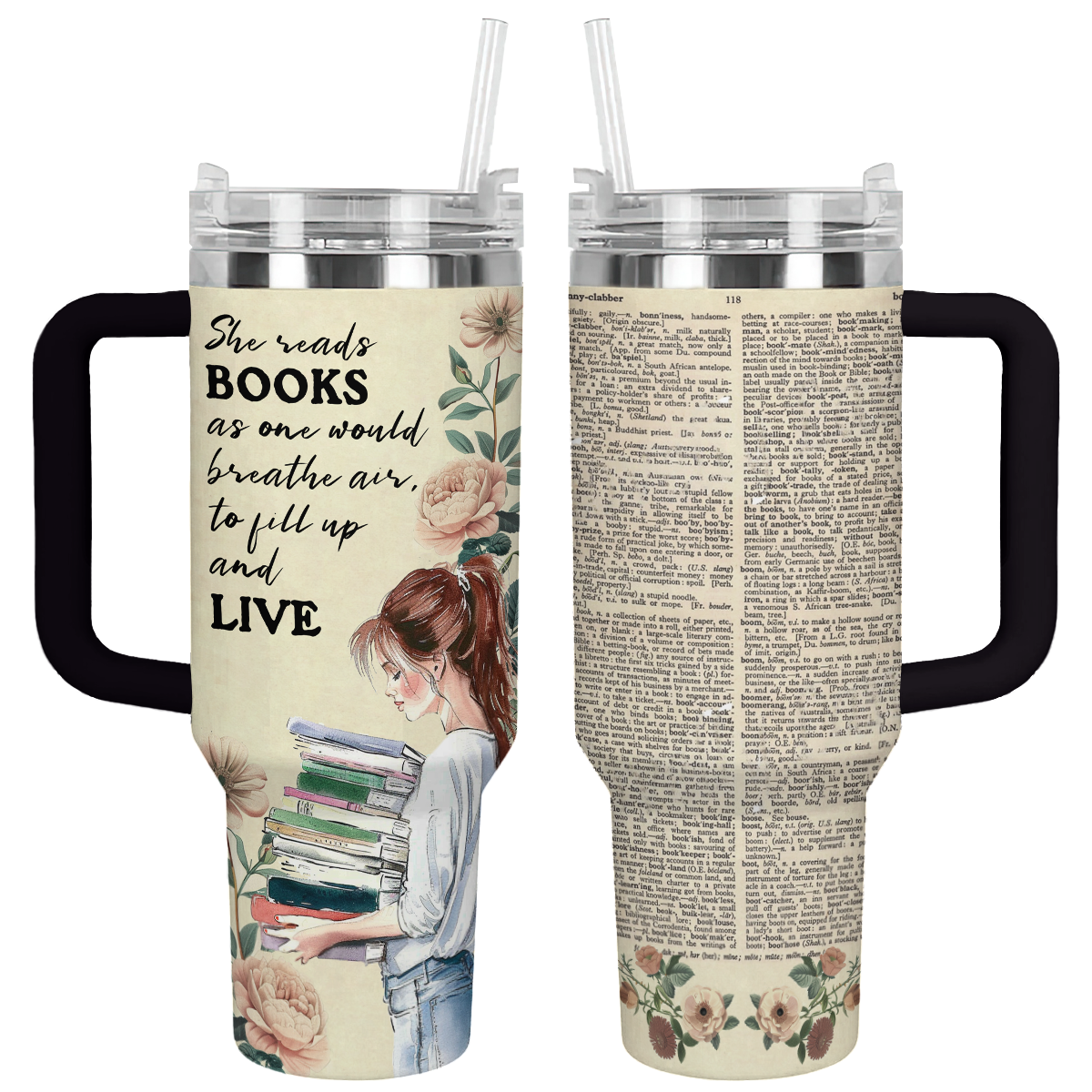 Shineful Tumbler Girl Loves Books