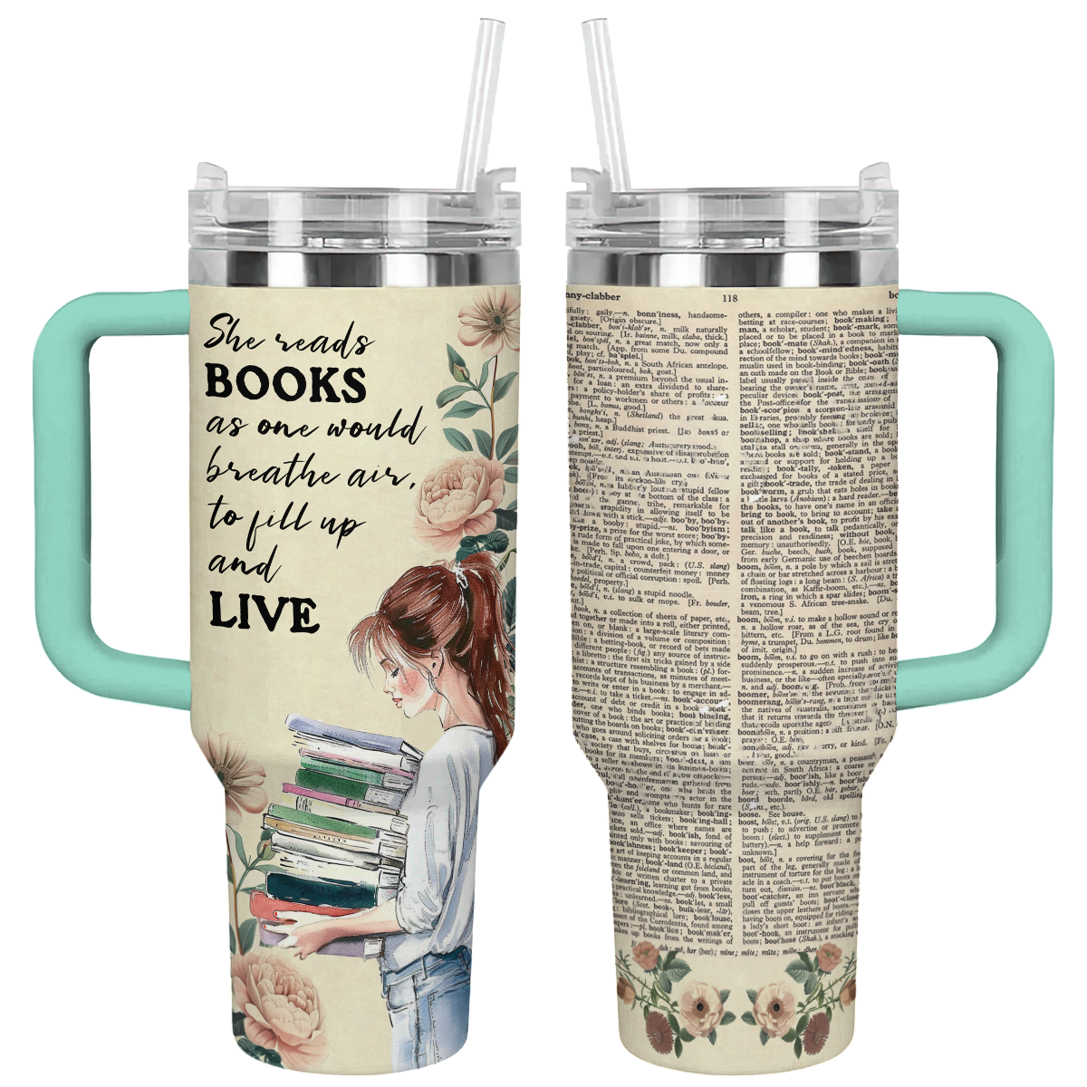 Shineful Tumbler Girl Loves Books