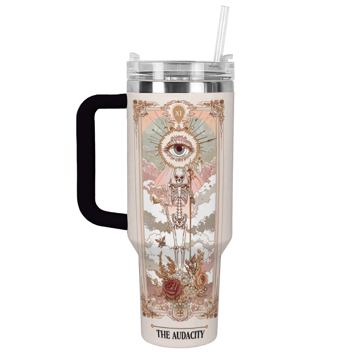 Shineful Tumbler The Audacity Tarot Card Skeleton KL30