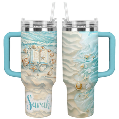 Shineful Tumbler Personalized Reading Lover Sea Lover Gorgeous Summer