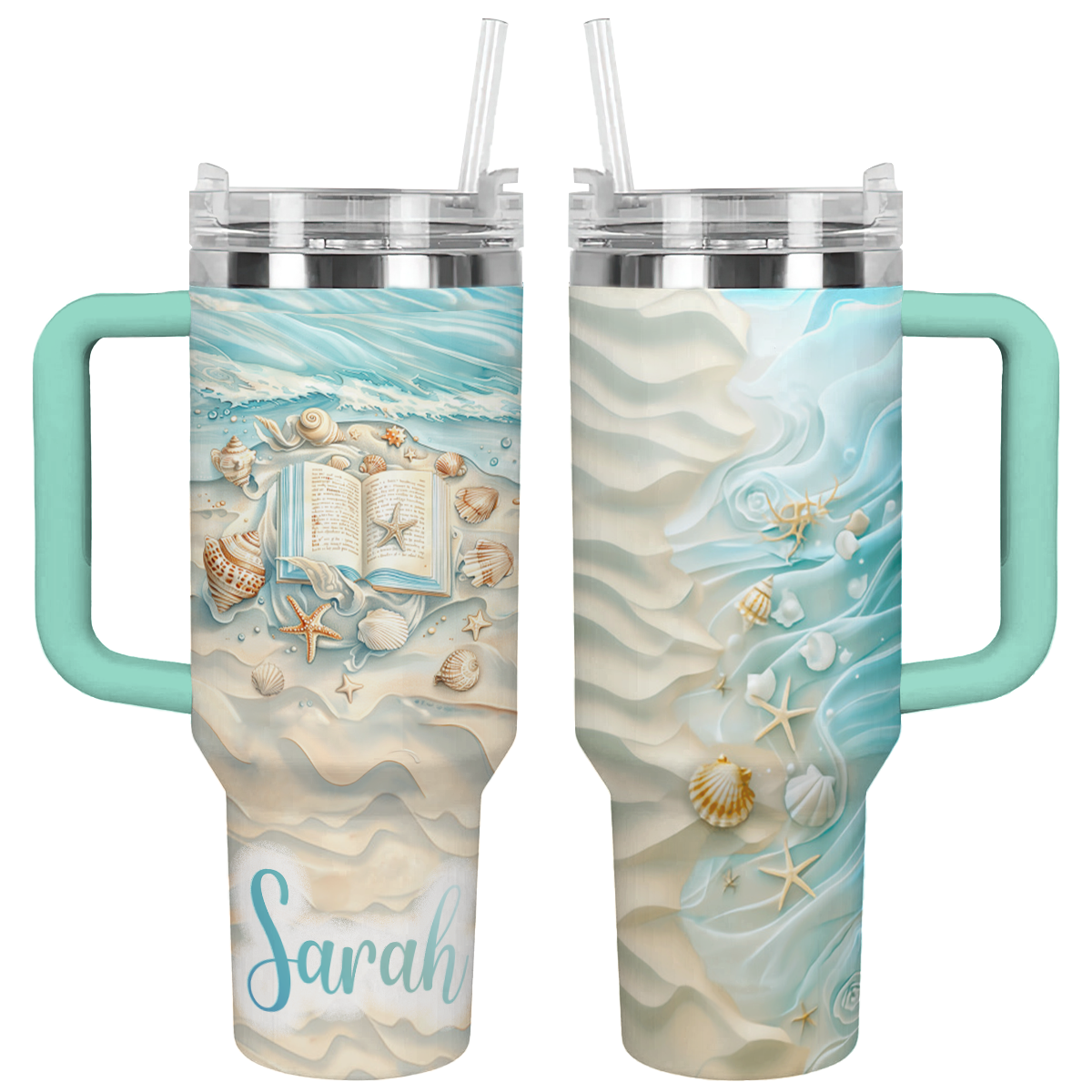 Shineful Tumbler Personalized Reading Lover Sea Lover Gorgeous Summer