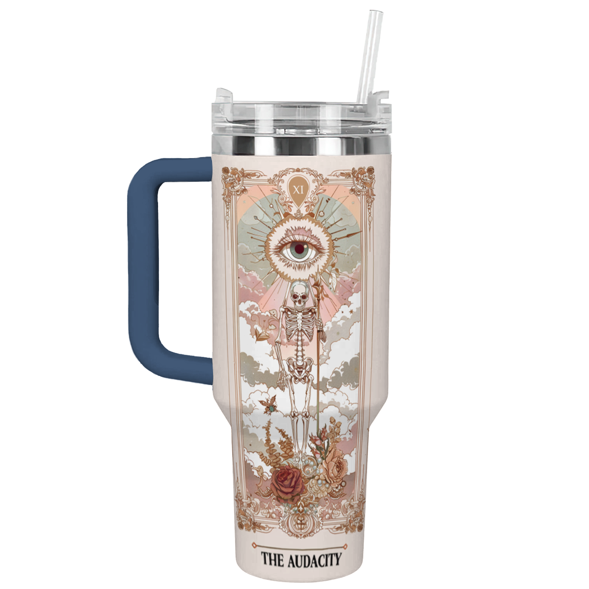 Shineful Tumbler The Audacity Tarot Card Skeleton KL30