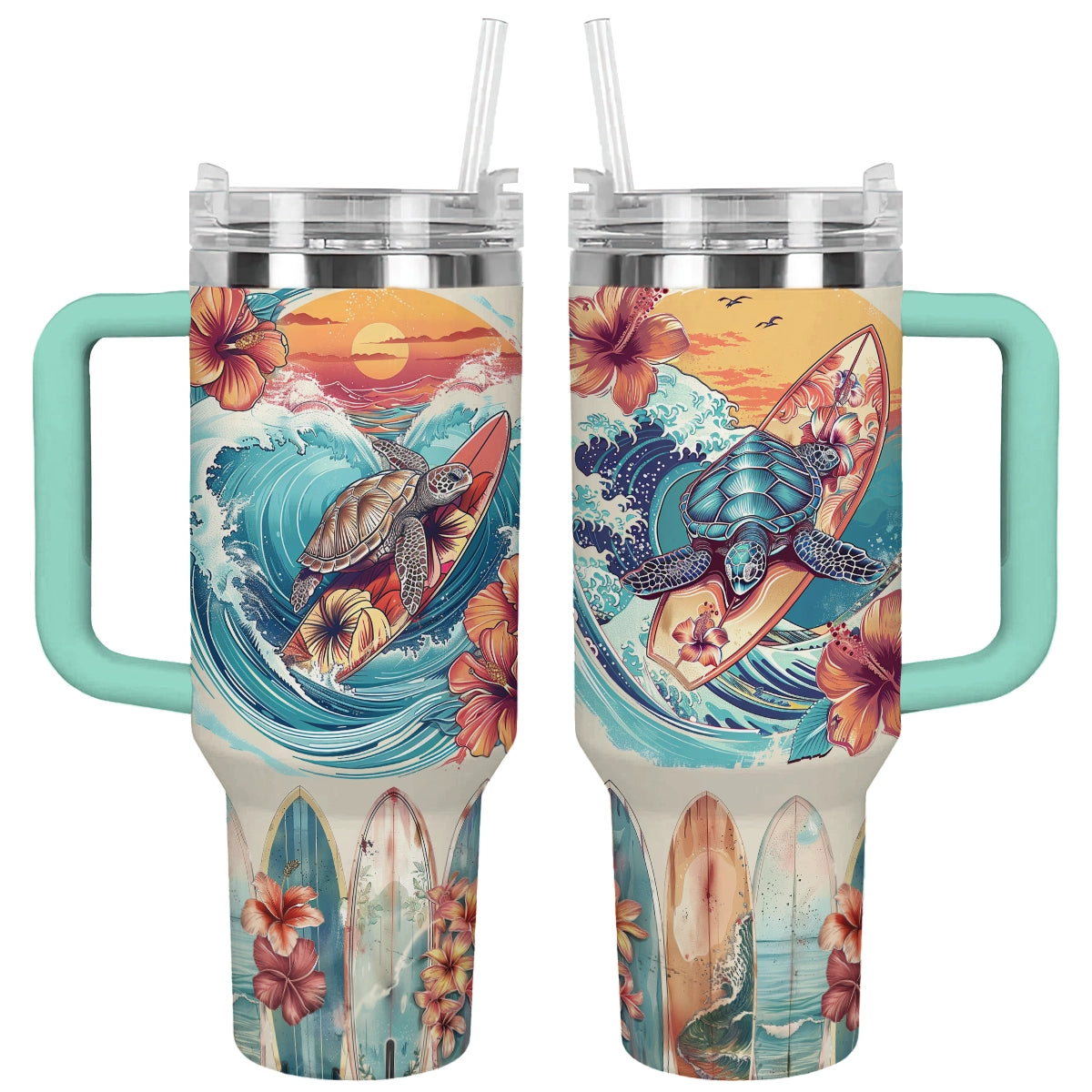 Shineful Tumbler Surfer Sea Turtle